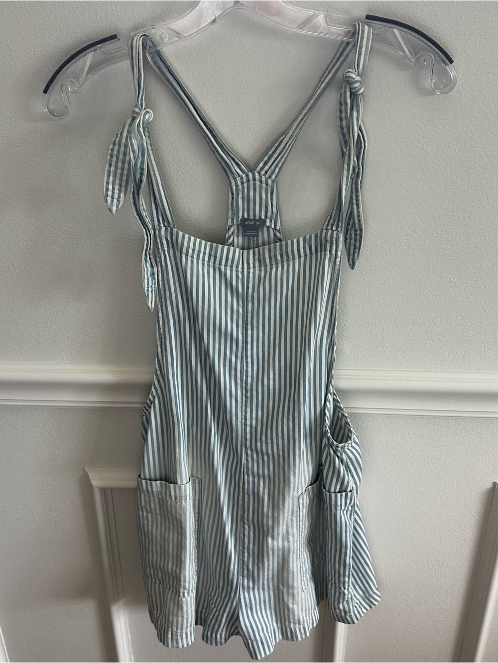 Aerie 100% cotton striped overall shorts